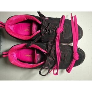 Skech-Air  Dry Memory Foam Skechers Woman's Size 8 Xtra Laces Blk/Pink  0191